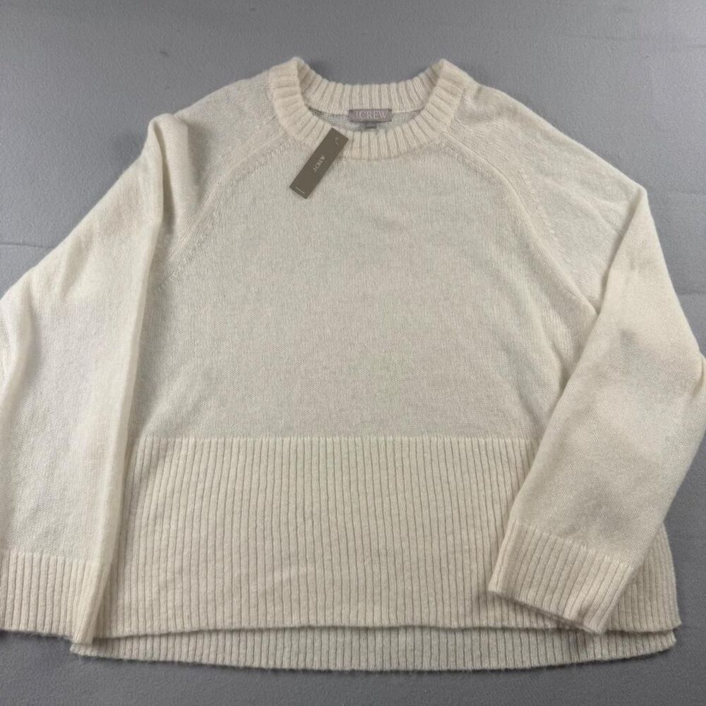 Jcrew Women's Cream and White Sweter XL
